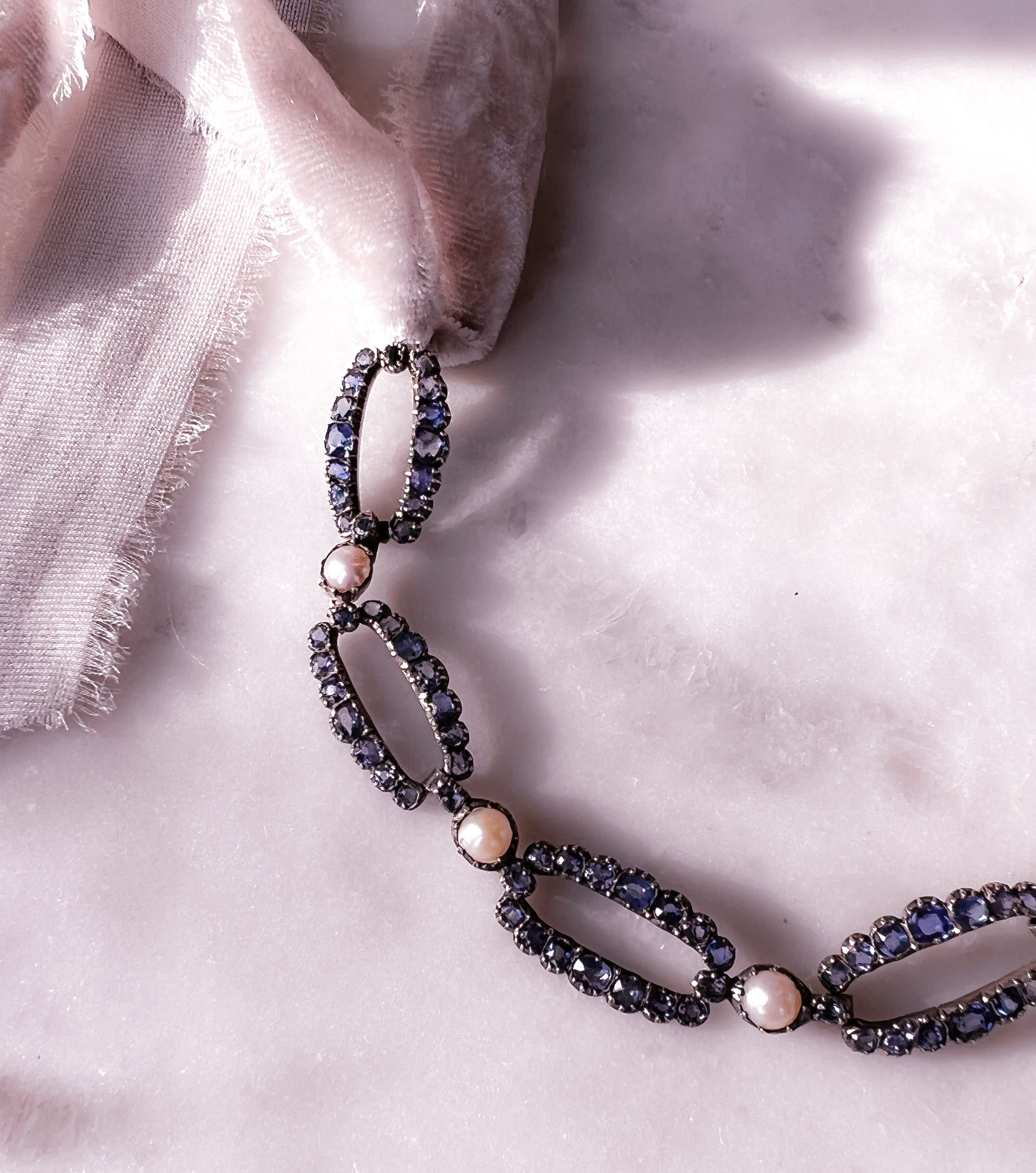 Sumptuous Sapphire and Pearl Necklace