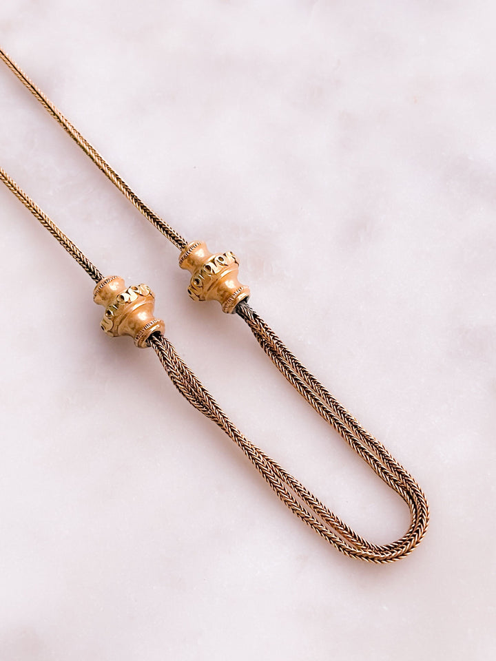 18k French Double Station Collar Chain