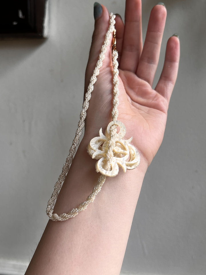 All Original Victorian Pearl Sculptural Slide Necklace