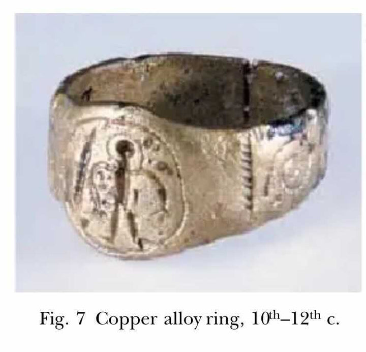 Outstanding Byzantine Ring Featuring Madonna and Child Enthroned