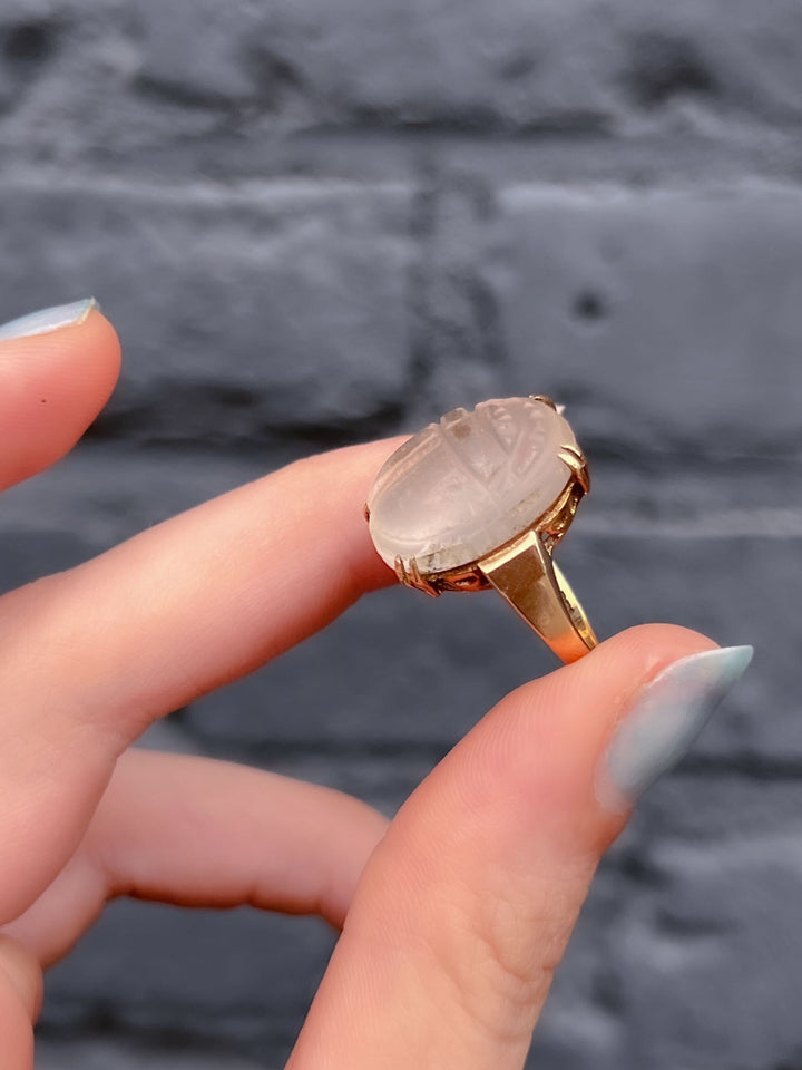 Adularescent Quartz Scarab Circa 1940