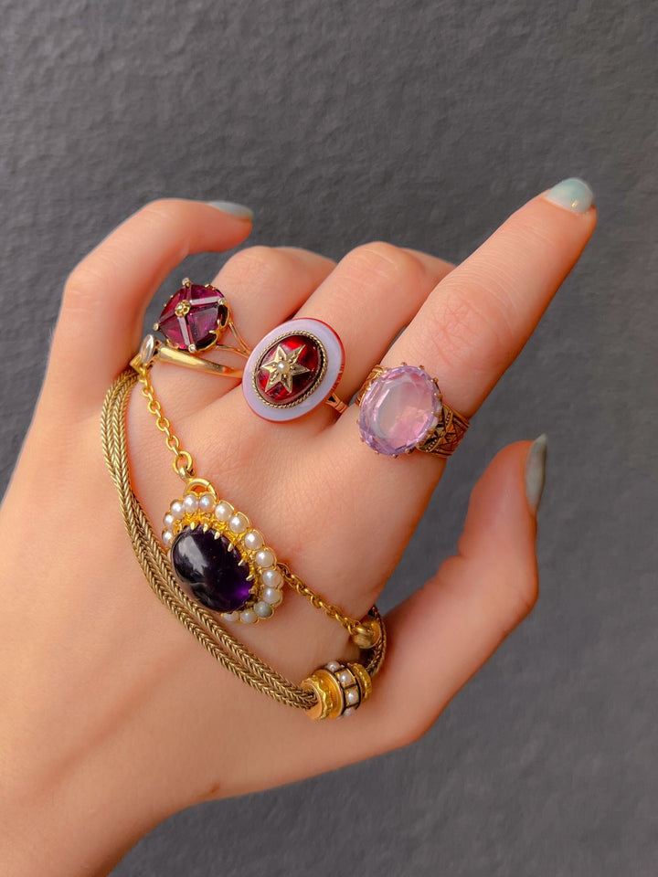 Sizable Victorian Amethyst Ring Circa 1870