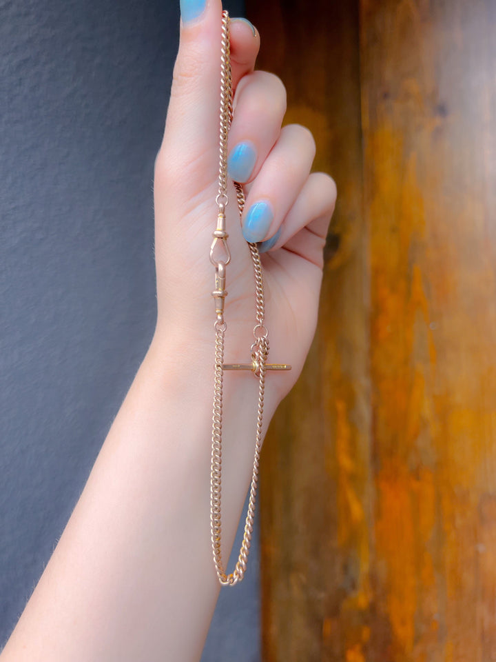 9k 14.5” Delicate Cuban Watch Chain c. 1890