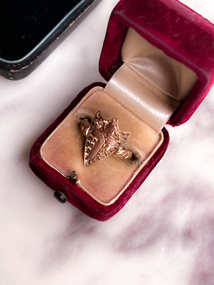 Delicate 9k Shield Ring