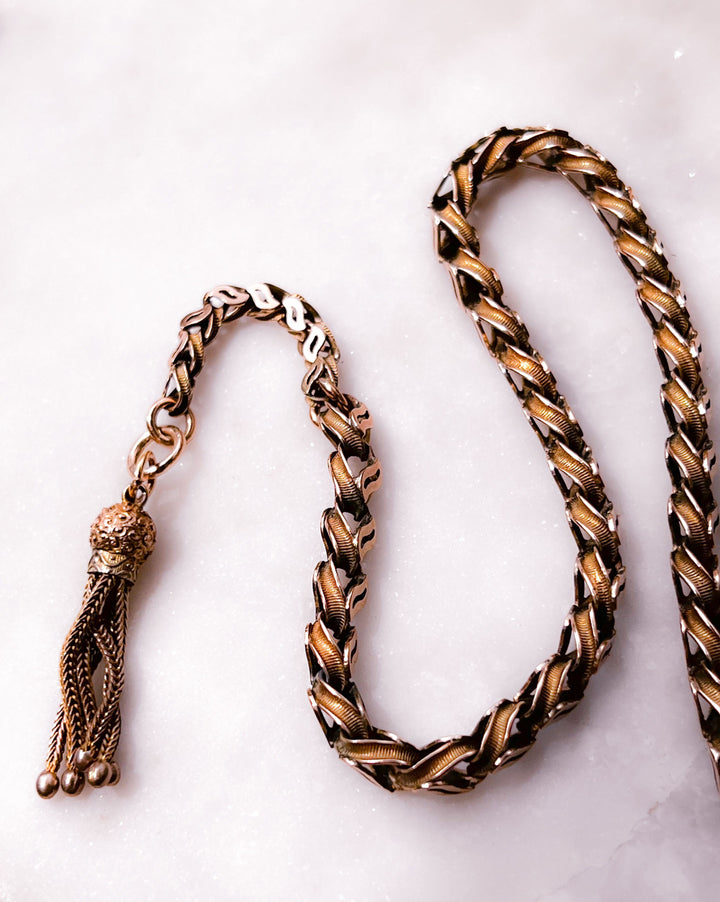 Stunning Ribbon Link Watch Chain With Tassel