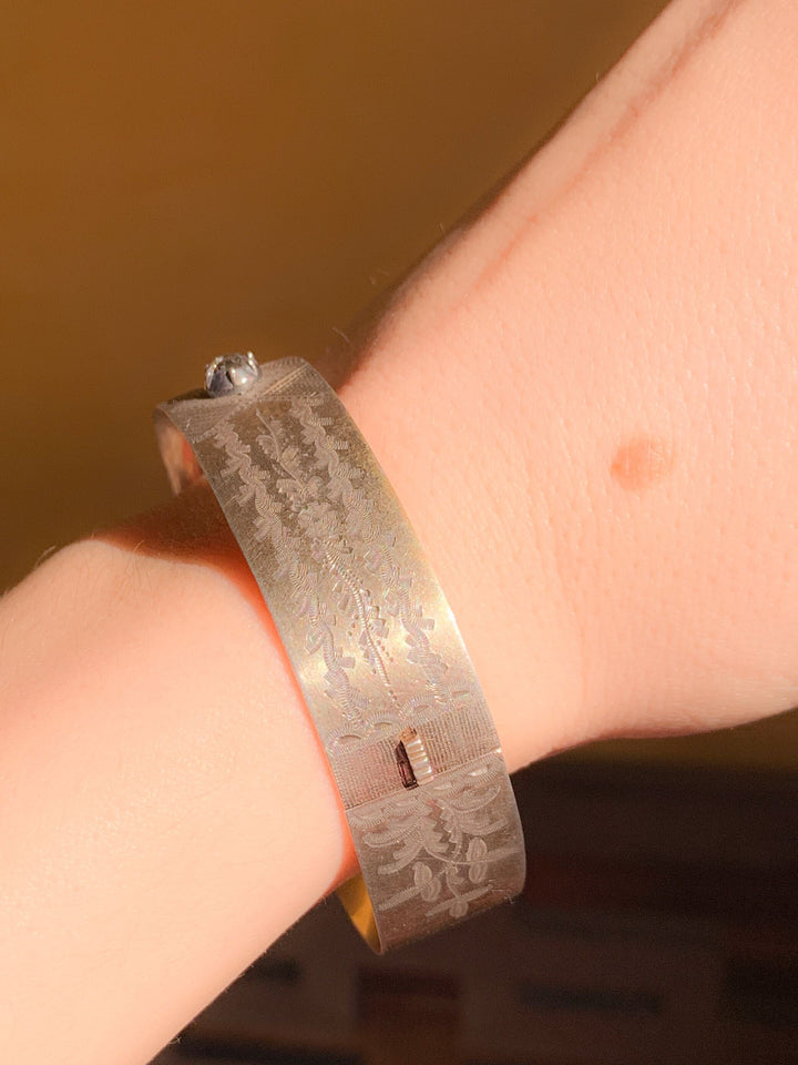 Precious Sterling Silver Vermeille English Bangle