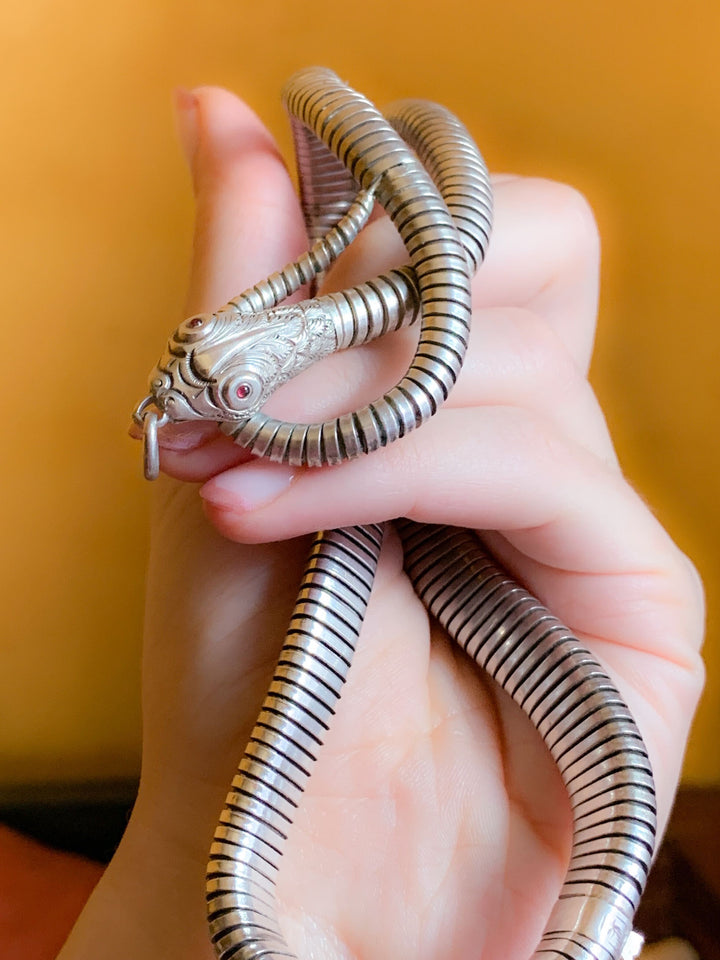 Sterling Serpent Collar with Large O-Ring Tongue