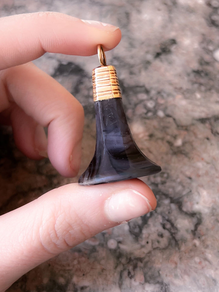 Outrageous Georgian 15k Topped "Marble" Fob