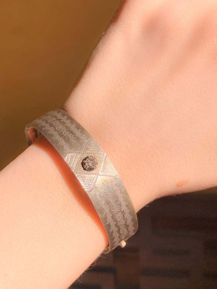Precious Sterling Silver Vermeille English Bangle