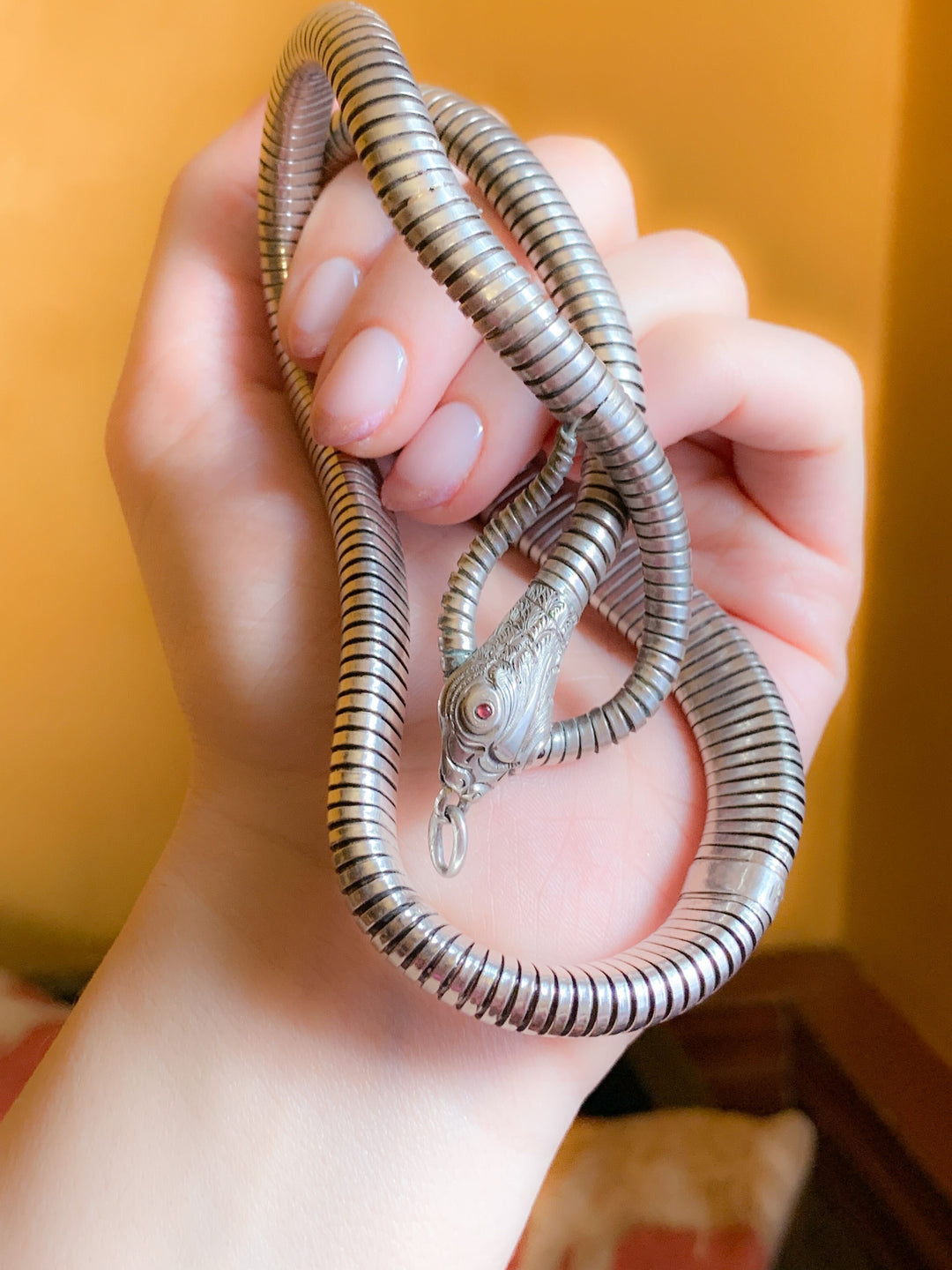 Sterling Serpent Collar with Large O-Ring Tongue