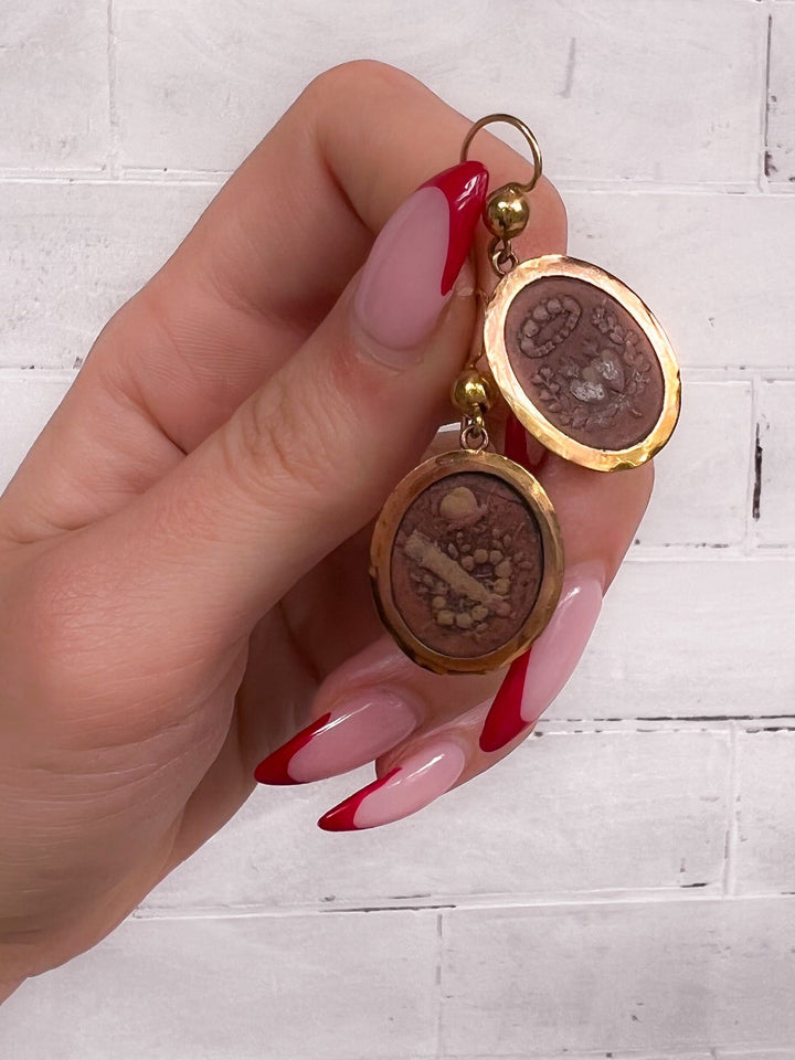 "Bois D'Ursi" Earrings in 12k Over Brass