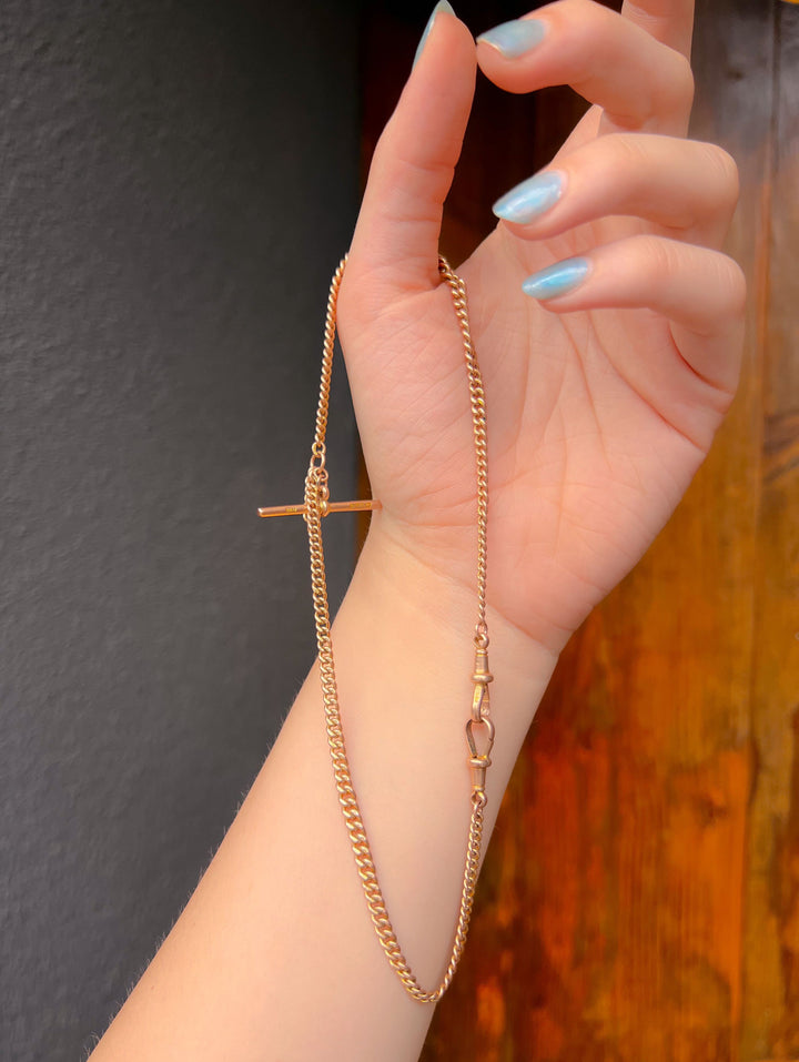 9k 14.5” Delicate Cuban Watch Chain c. 1890