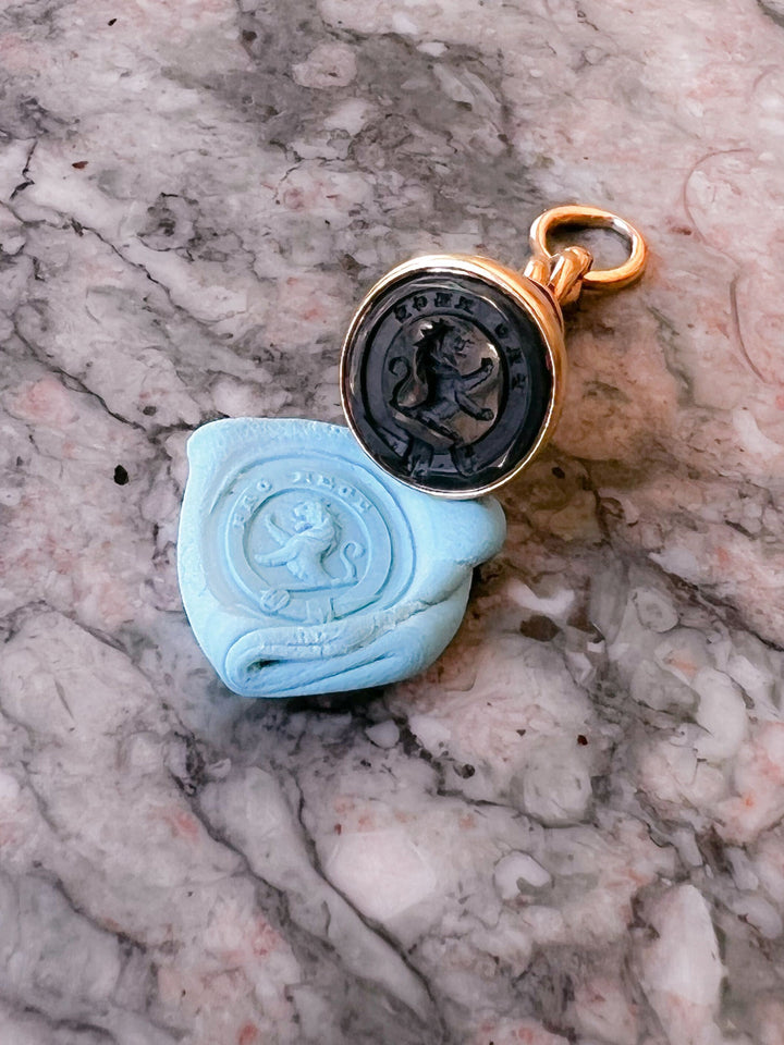 Superb Small Scale 18k Bloodstone Fob