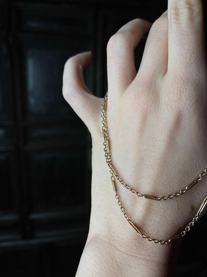 10k Pink Gold American Station Chain *include yellow ribbon*