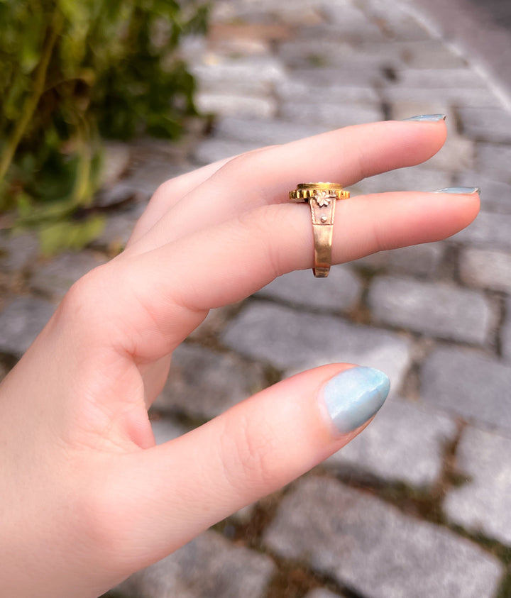 American 14k Pearl Conversion Ring Circa 1880