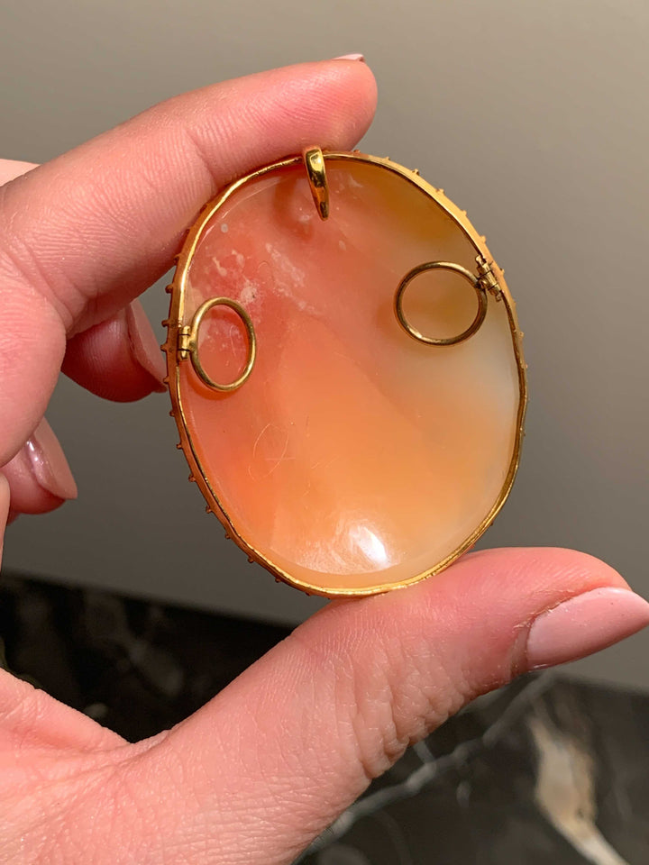 Goddess Pamona Cameo Pendant in 14k