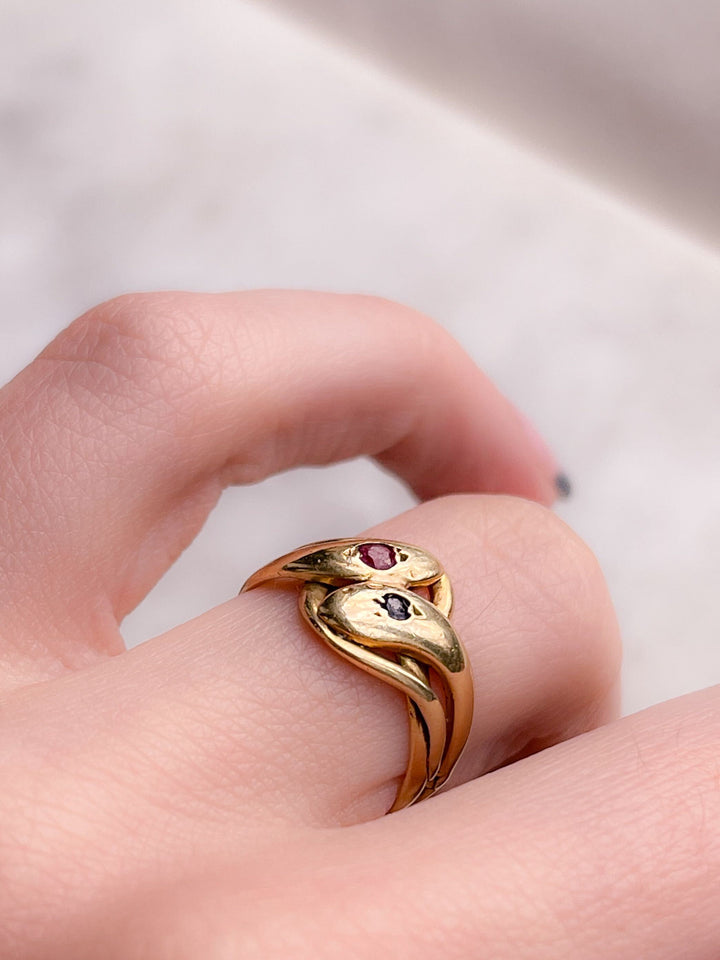 Stunning Victorian Double Snake Ring