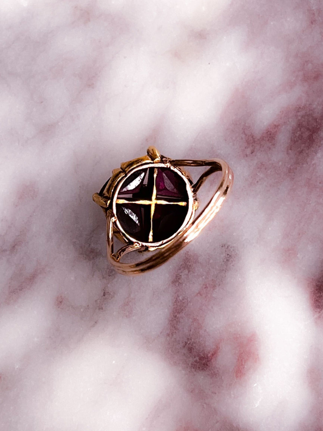 Gorgeous Almandine Garnet Maltese Cross Ring