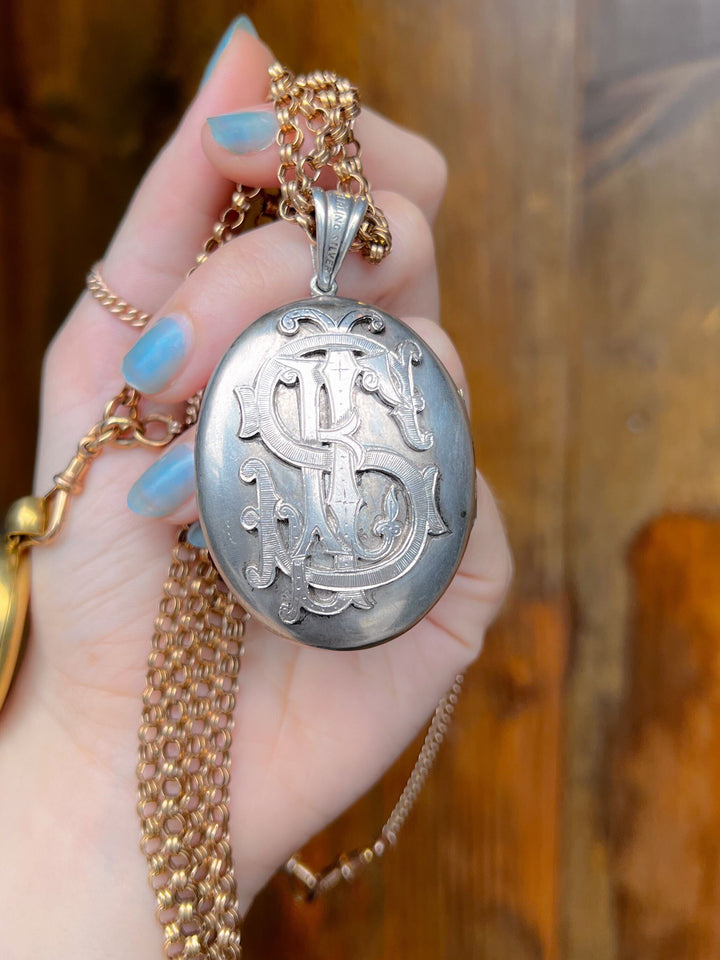 Massive Sterling Initial Locket Over 2.25"