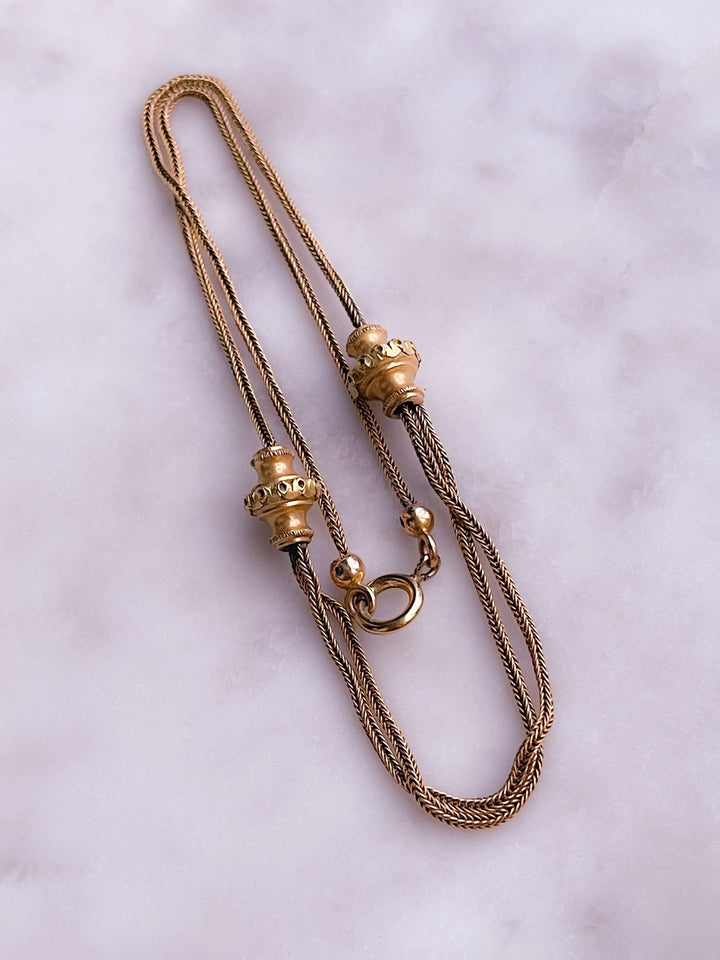 18k French Double Station Collar Chain