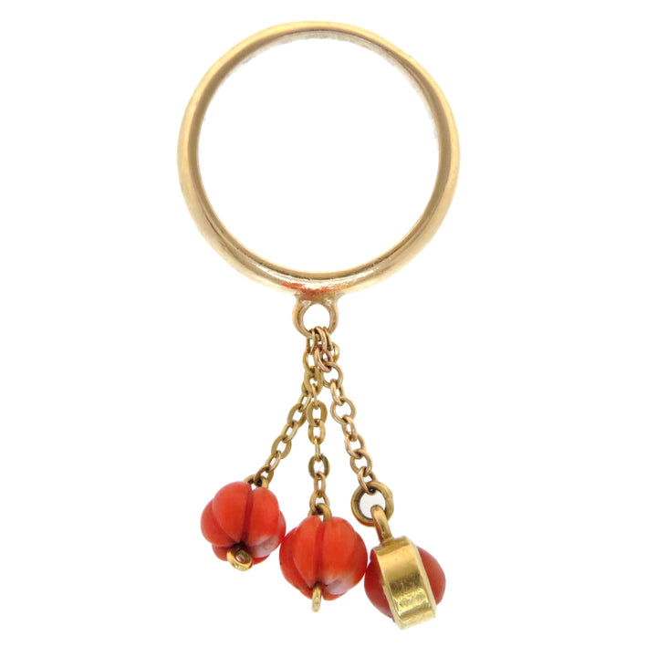 14k Pumpkin Spice Coral Charm Ring