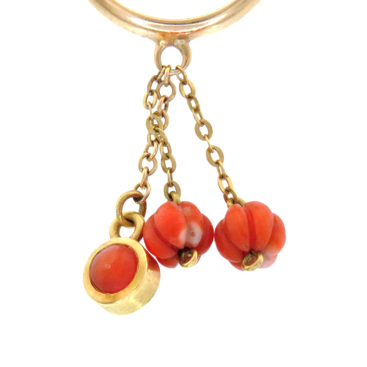14k Pumpkin Spice Coral Charm Ring