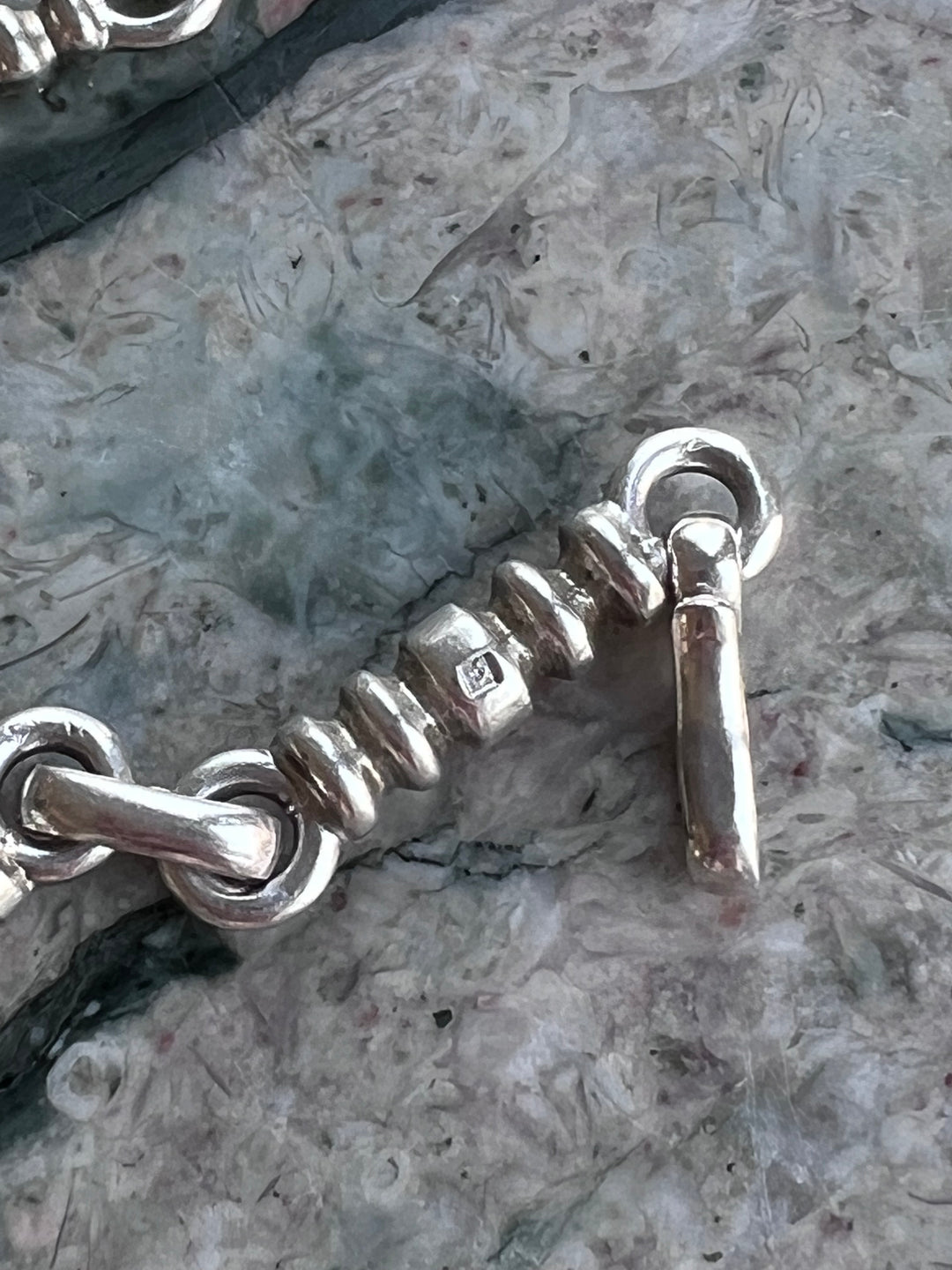 Rare Victorian Sterling Silver Barbell Chain