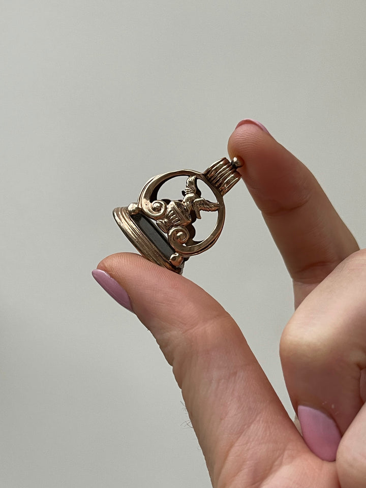 9k Pink Gold Fob Drinking From Chalice