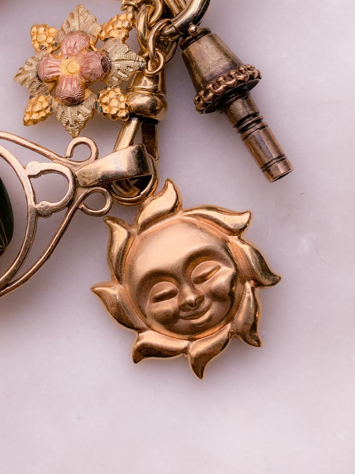 1980s Moon x Sun Eclipse Pendant in 14k