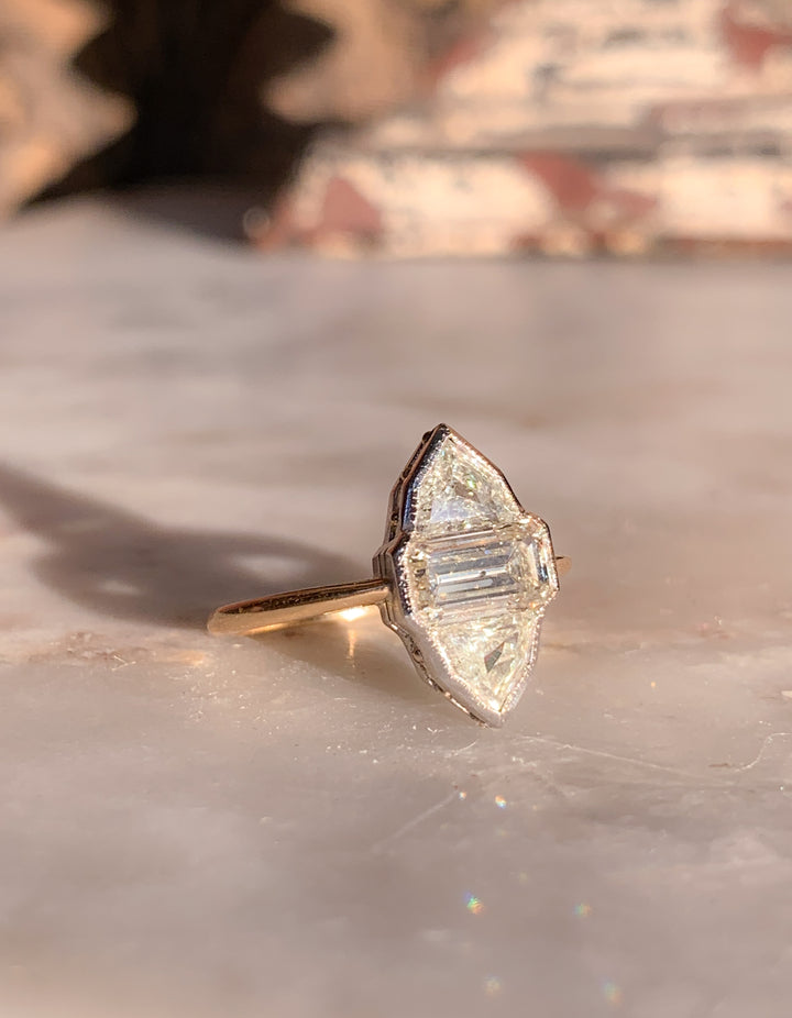 18ct & Platinum Marquise de Pompadour Ring 2.08ctw