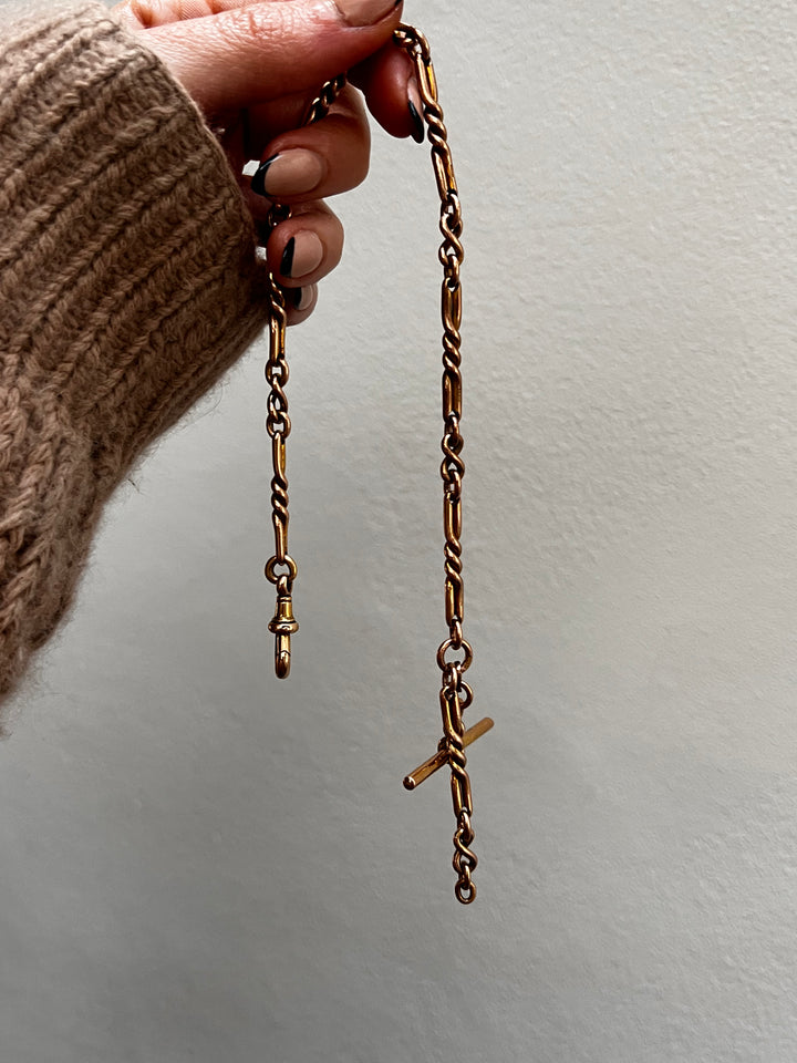 Exceptional 9k Trombone Chain in Pink Tone Gold