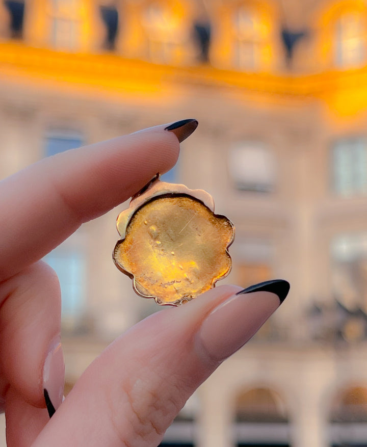 15k Lavender Rock Crystal And Pearl Pendant