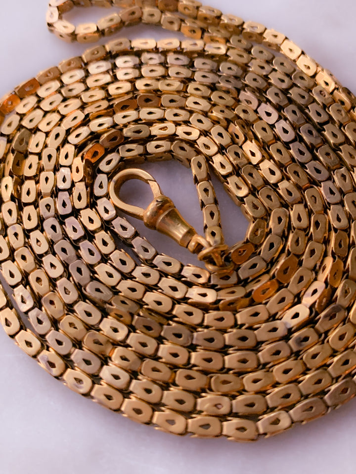 55" Pinchbeck Box Chain Circa 1840