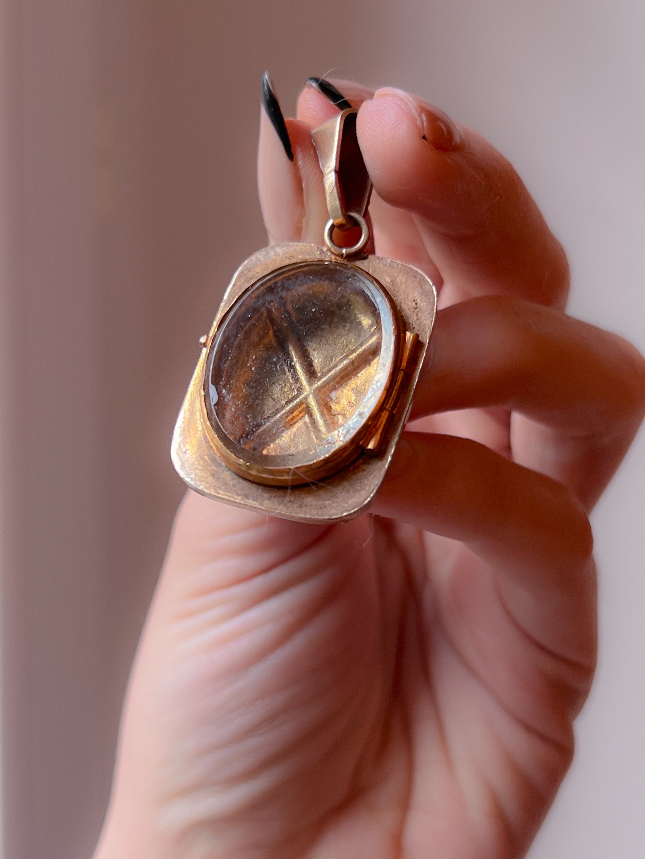 French 19th Century Locket in Sterling & Vermeille