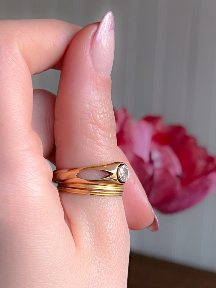 Superb Mid-Century Geometric Diamond Solitaire