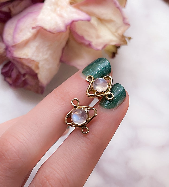 Darling Pair of Moonstone Earrings in 18k