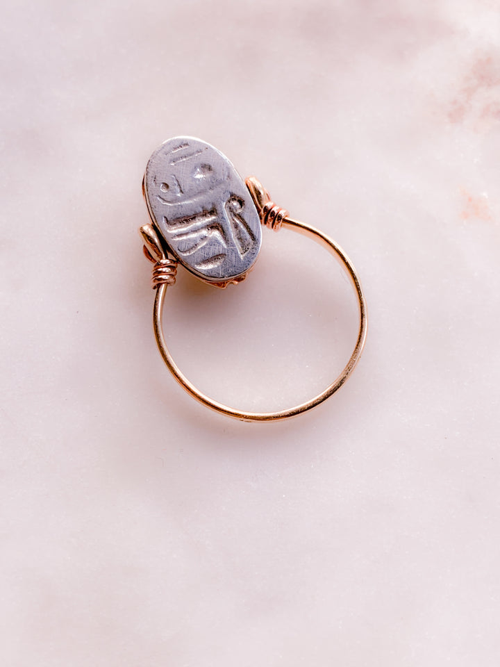 14k & Sterling Silver Scarab Flip Ring