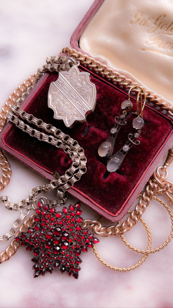 Chatoyant Moonstone and Diamond Drop Earrings