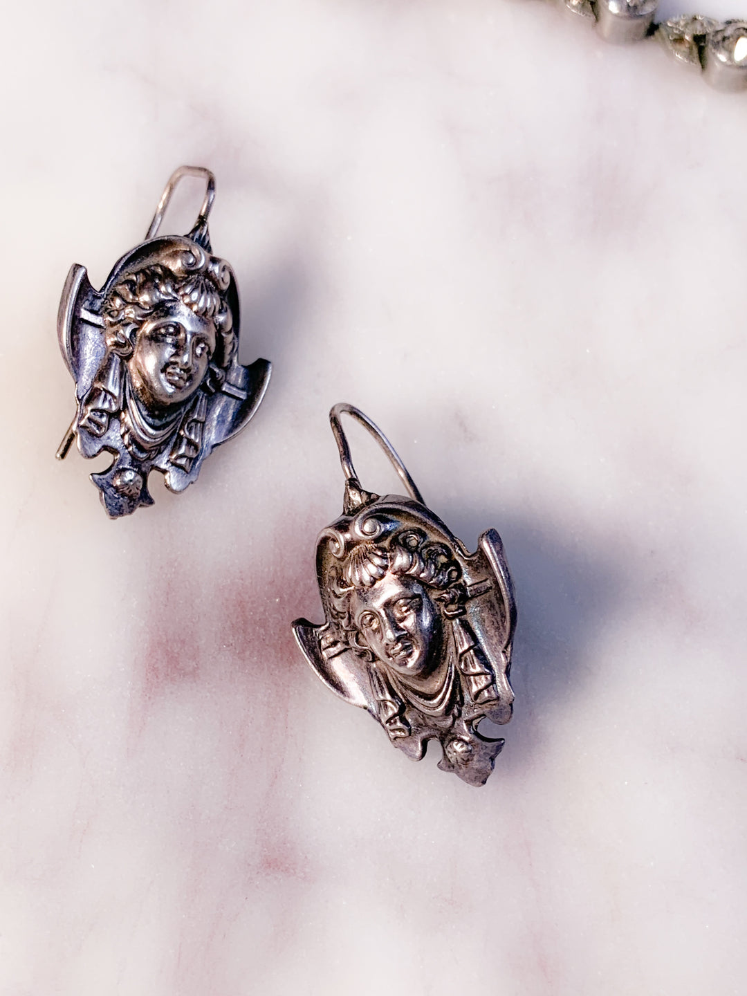 Stunning Renaissance Revival Earrings with Gorgeous Victorian Visages