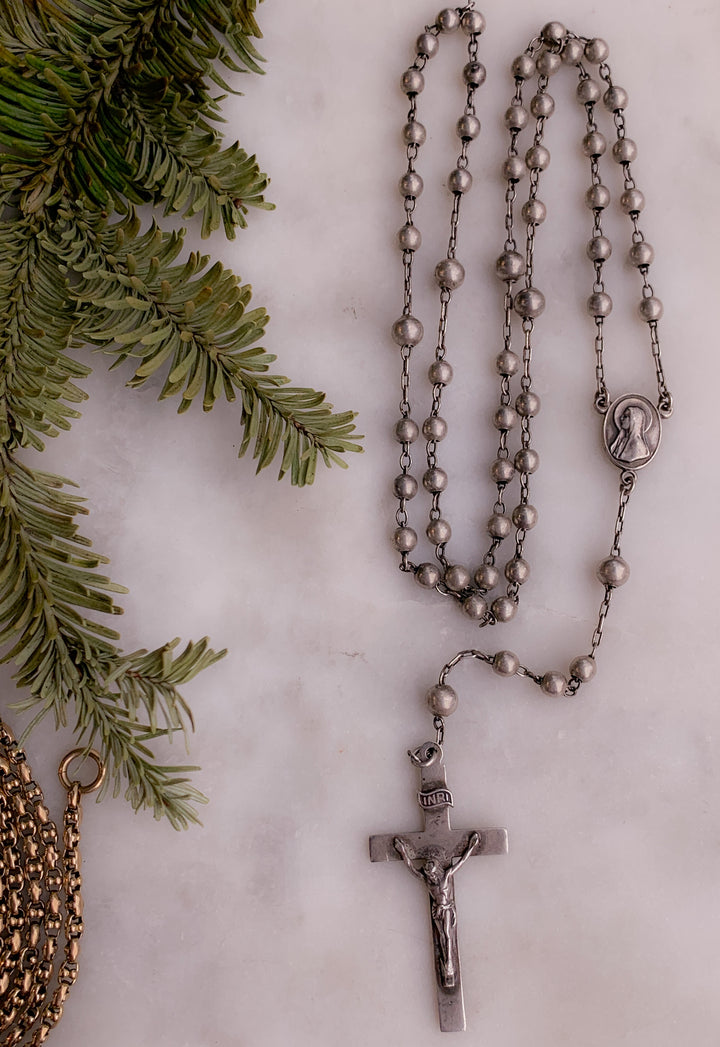 *For C*Sterling Silver Rosary Circa 1930