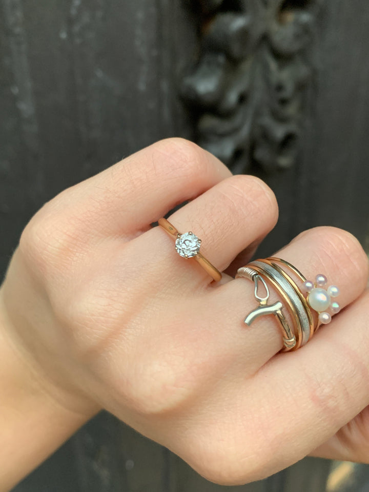 Victorian Old Mine Cut Diamond Solitaire .54ct