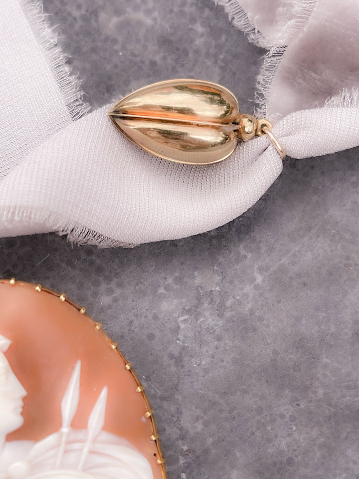 15k Hollow Heart Pendant Circa 1870