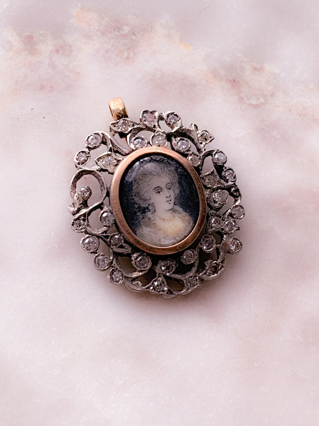 French 18th Century Portrait in 18k and Sterling