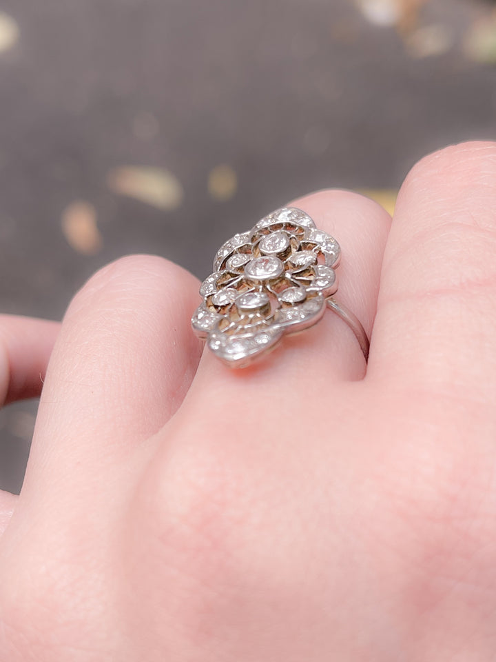 Outstanding Belle Époque Platinum and Diamond Ring .60ctw