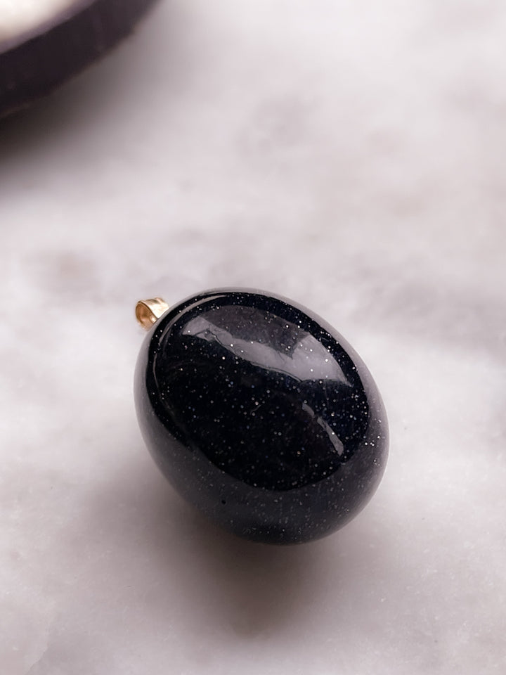 Midnight Stone Egg with 14k Top