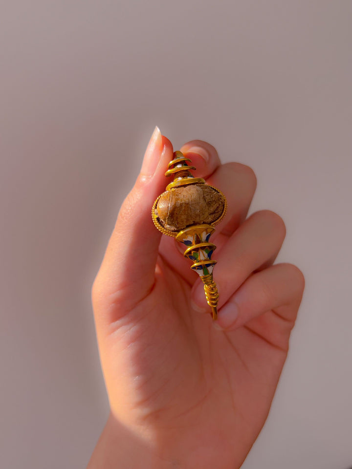 Superb Edwardian Egyptomania Scarab Bracelet in Solid 18k