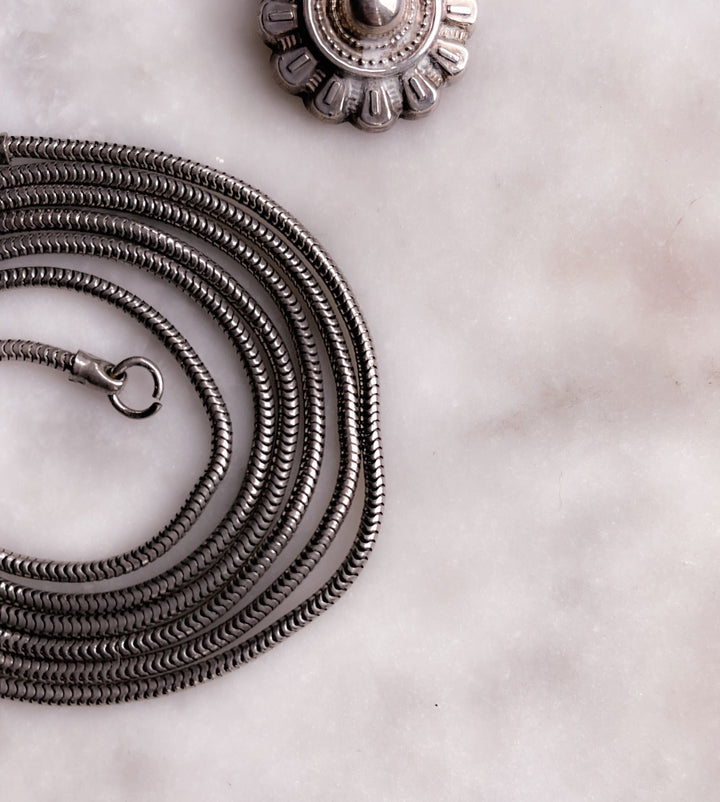 Extra Long Vintage Snake Chain in Sterling Silver