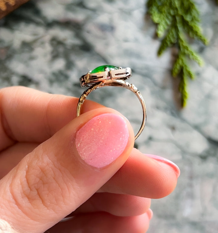 14ct White Gold Candy Apple Jade Conversion Ring