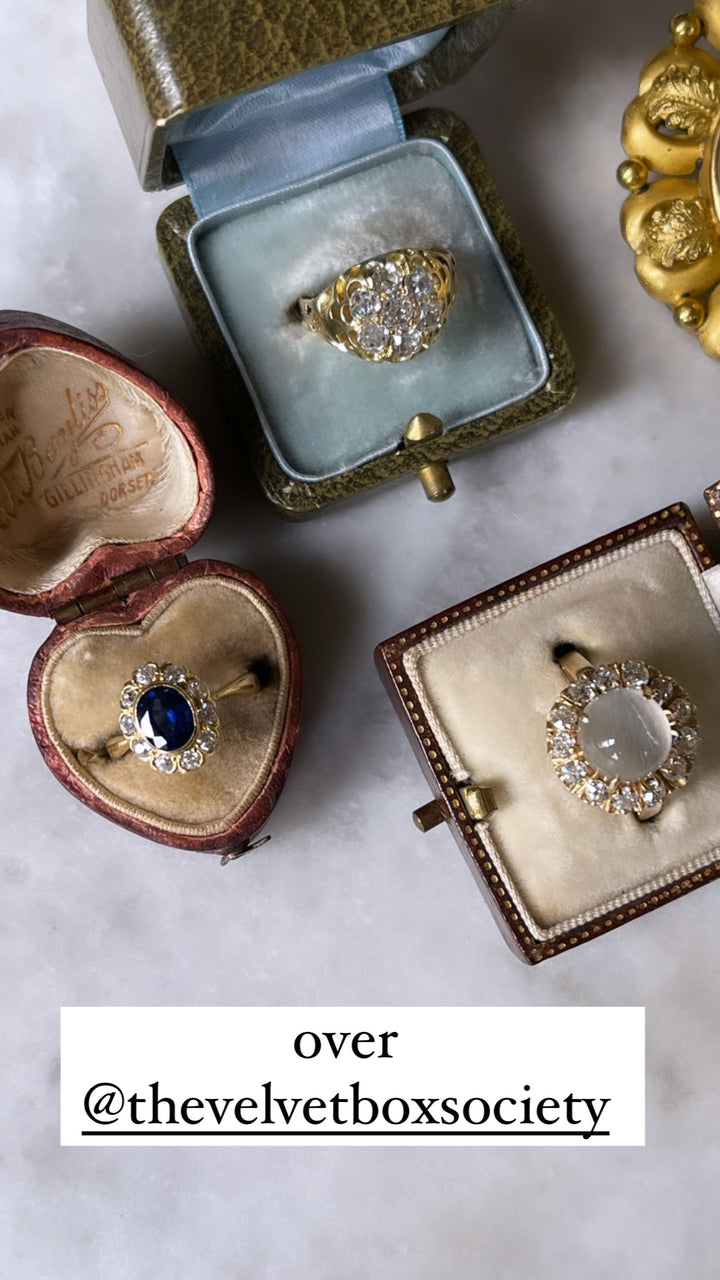 Victorian Old-Mine Cut Diamond Cluster Ring