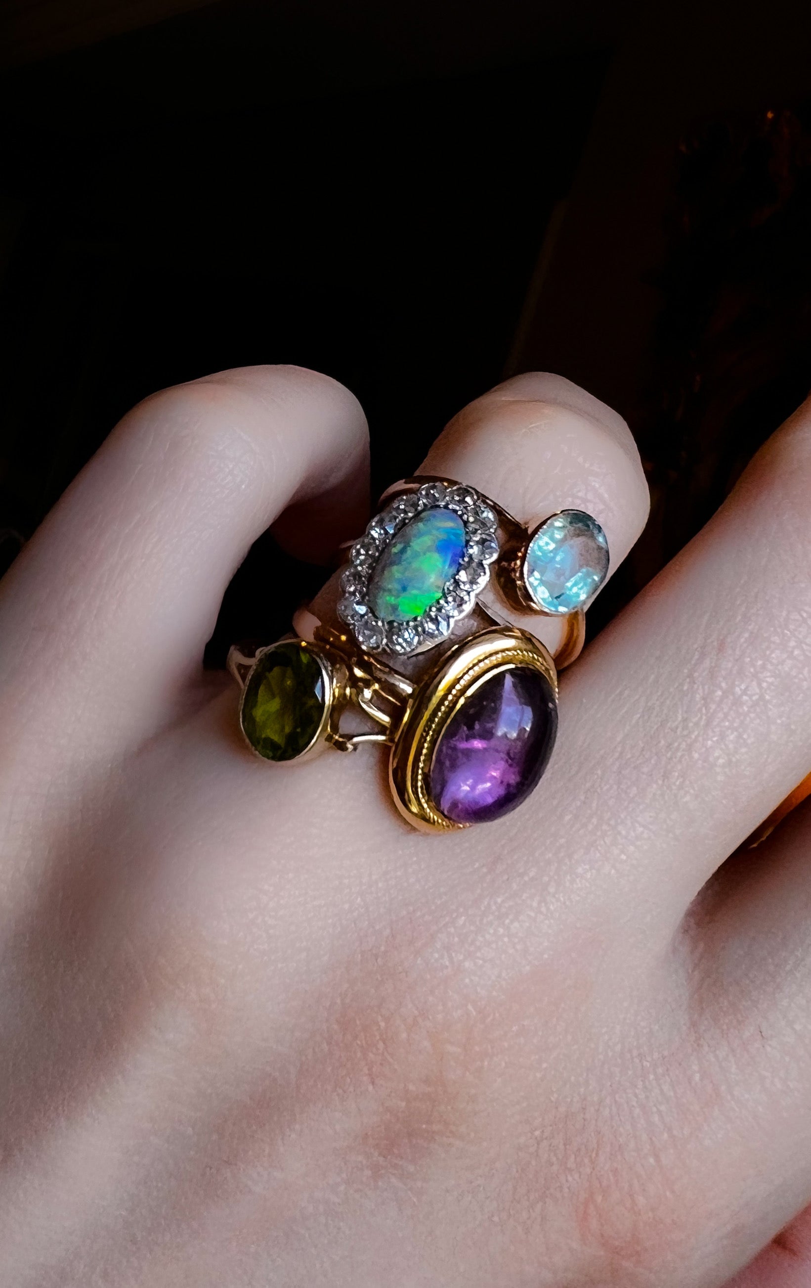 Outrageous Edwardian Opal Ring in 18k